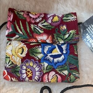 Unique Batik Floral Embroidered Handmade Crossbody Bag